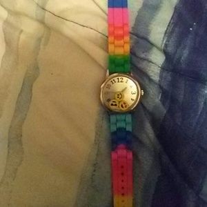 Stainless steel rainbow watch